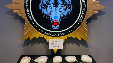 Malatya'da 13 kilo 558 gram uyuşturucu ele geçirildi